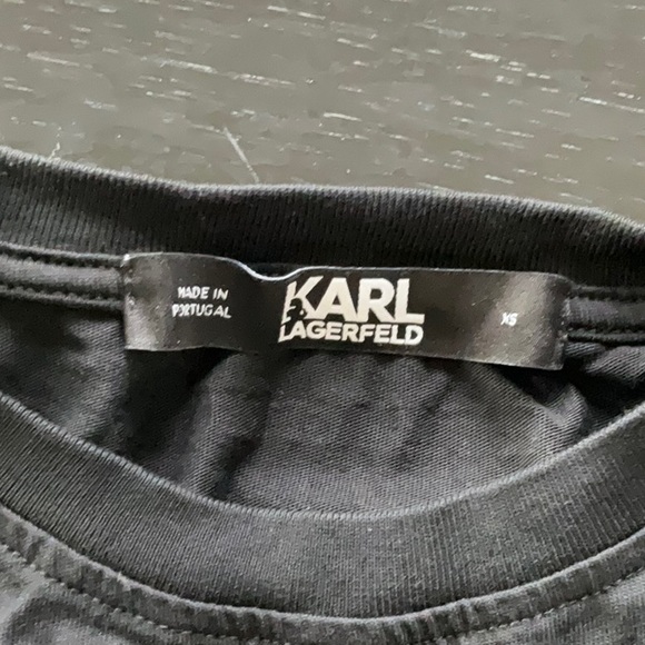 Karl Lagerfeld cat t shirt  - Black T - Iridescent Cat - Picture 3 of 7